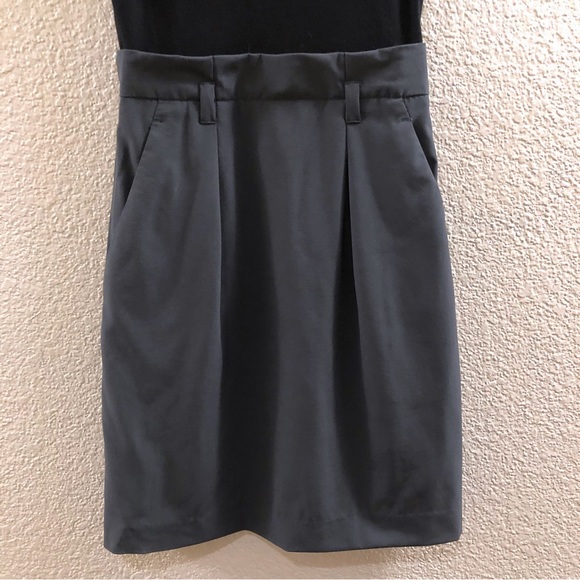 Theory Abrienda Stretch Wool Dress Sleeveless Black & Gray Size 2 - Picture 2 of 5